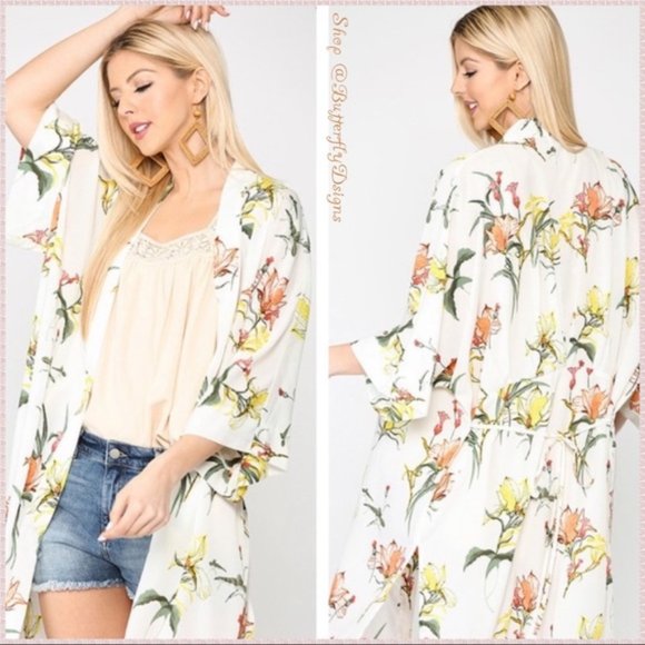 Umgee Sweaters - Umgee BluHeaven Sheer Kimono Cardigan